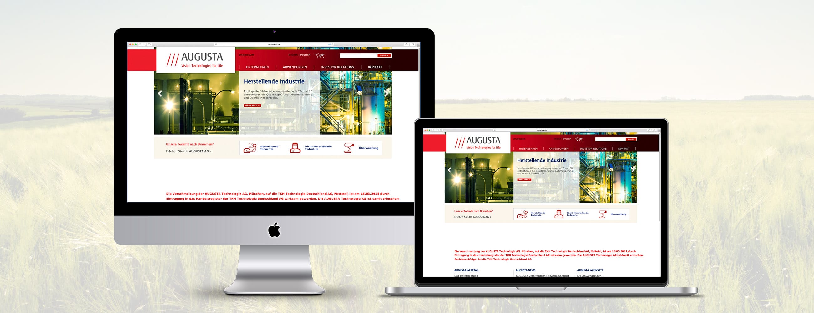 Augusta München Webpräsenz